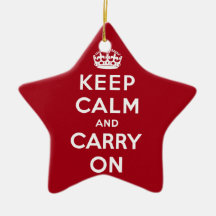 Keep Calm And Carry On Christmas Ornaments