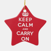 Keep Calm And Carry On Christmas Tree Ornament