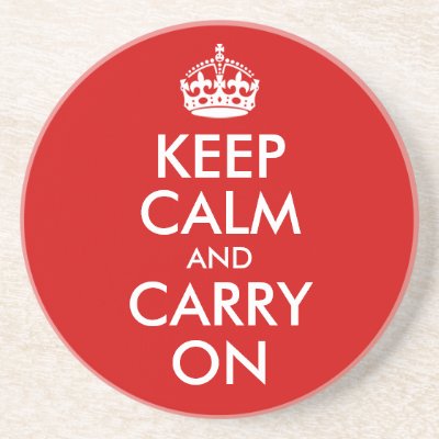 Keep Calm and Carry On Coaster by silhouette_emporium