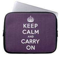 Keep Calm and Carry On Dioxazine Purple Laptop Computer Sleeve