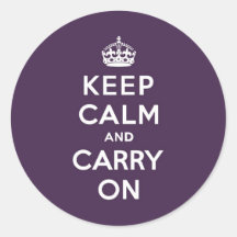 Keep Calm and Carry On Dioxazine Purple Stickers