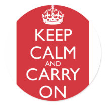 Keep Calm And Carry On: Fire Engine Red Stickers