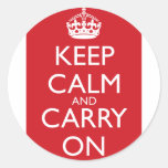 Keep Calm And Carry On: Fire Engine Red Stickers