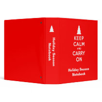 Keep Calm and Carry On Holidays Vinyl Binders
