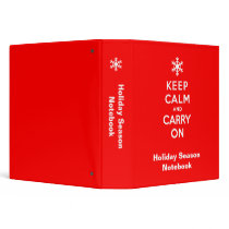 Keep Calm and Carry On Holidays Vinyl Binders