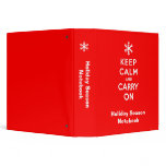 Keep Calm and Carry On Holidays binders