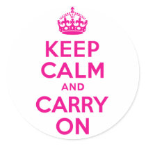 Keep Calm And Carry On Hot Pink. Best Price! Sticker