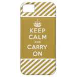 Keep Calm and Carry On iPhone 5 Case Gold White