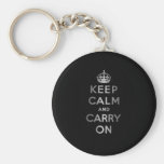 Keep Calm And Carry On Keychains