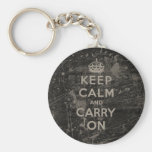 Keep Calm And Carry On Keychains