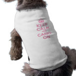 Keep Calm And Carry On. Light Pink. Best Price. Pet Tee Shirt