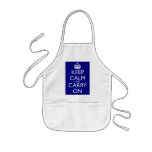 Keep Calm And Carry On: Navy Blue aprons