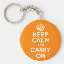 Keep Calm and Carry On Orange Keychains