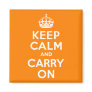 Keep Calm and Carry On Orange Magnet