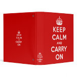 keep calm and carry on Original 3 Ring Binder