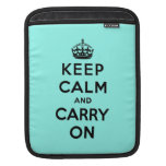 keep calm and carry on Original iPad Sleeve