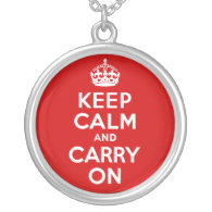 Keep Calm And Carry On Original Red Pendants