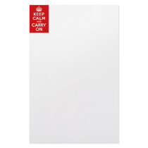 Keep Calm And Carry On Original Red Personalized Stationery