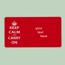 Keep Calm and Carry On labels