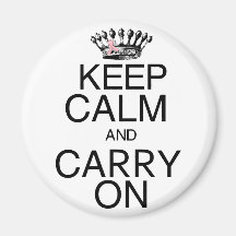 Keep Calm and Carry On Pink Ribbon Refrigerator Magnets