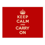 Keep Calm And Carry On Post Cards