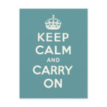Keep Calm And Carry On Post Card