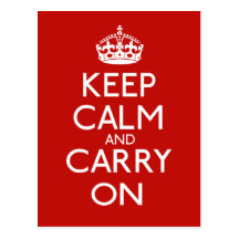 Keep Calm And Carry On Postcard