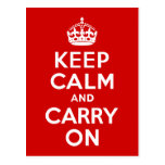 Keep Calm and Carry On Postcard