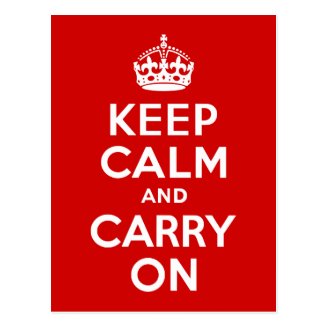 Keep Calm and Carry On Postcard
