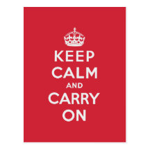 Keep Calm And Carry On Postcard