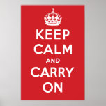 Keep Calm and Carry On Poster - Red