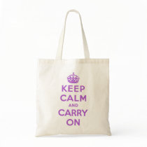 Keep Calm and Carry On Purple bag