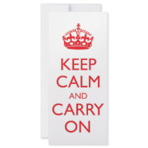 Keep Calm and Carry On Rack Card Design