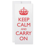 Keep Calm and Carry On Rack Card Design
