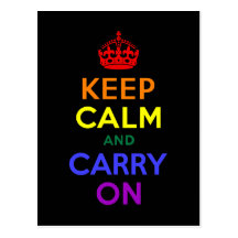 Keep Calm and Carry On Rainbow Postcards