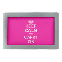 Keep Calm and Carry On Rectangular Belt Buckles