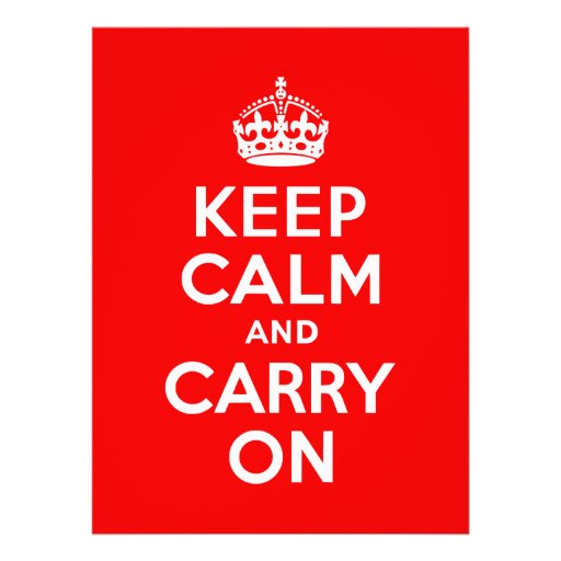 Keep Calm and Carry On Red Invitations