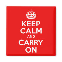 Keep Calm and Carry On Red Magnets