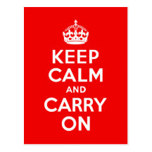 Keep Calm and Carry On Red Post Card