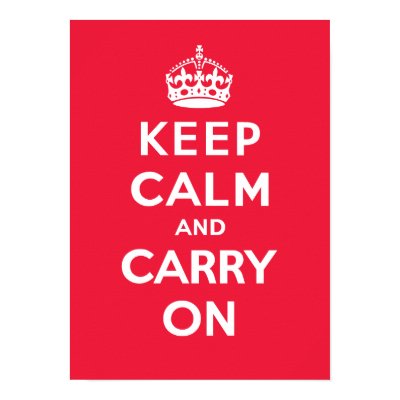 Keep Calm and Carry On_RED Print by emmalaurathompson