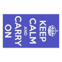 Keep Calm and Carry On Royal Blue Stickers