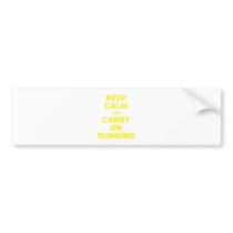 Keep Calm and Carry On Running Bumper Stickers