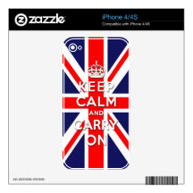 keep calm and carry on skin for iPhone 4