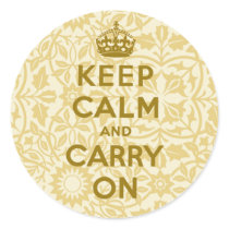 Keep Calm And Carry On Round Sticker