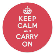 Keep Calm And Carry On Round Sticker