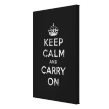 Keep Calm and Carry On Stretched Canvas Print