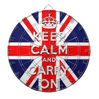 keep calm and carry on Union Jack flag Dartboard With Darts