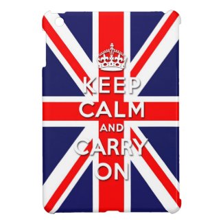 keep calm and carry on Union Jack flag iPad Mini Cases