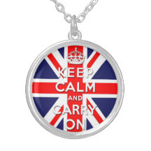 keep calm and carry on Union Jack flag Pendant