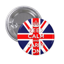 keep calm and carry on Union Jack flag Pins